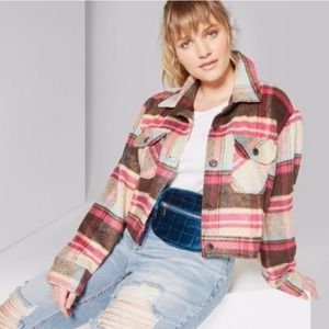 Wild Fable Cropped Plaid Jacket